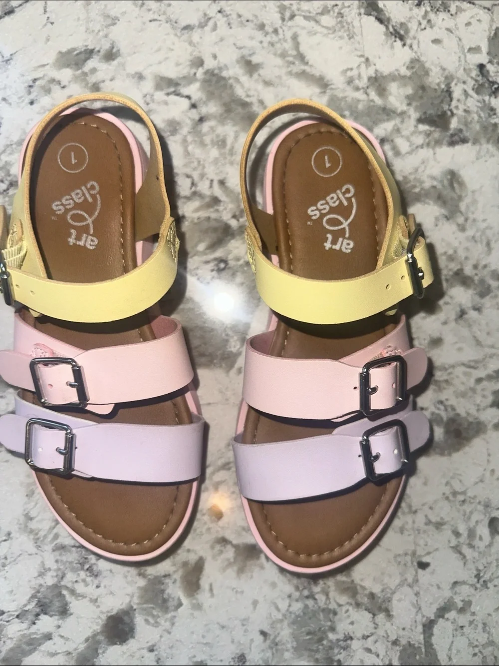 Girls Art Class platform buckle sandals.  Size 1